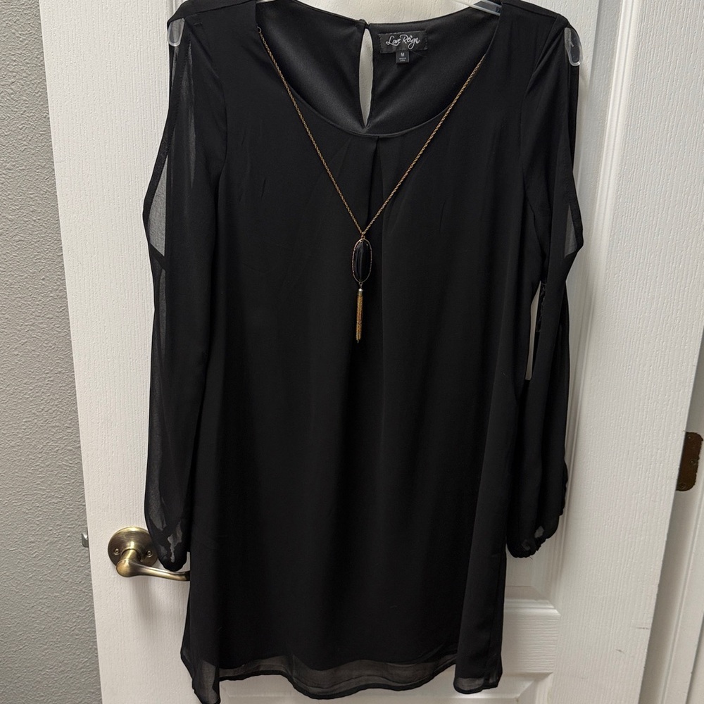 Love Reign Black Sheer Long Sleeves Dress